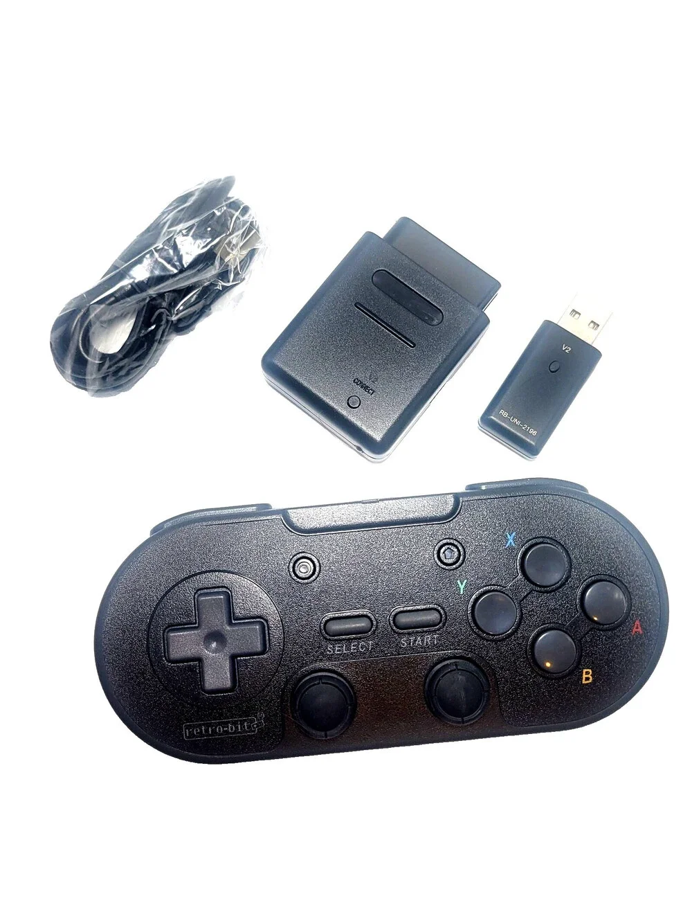 Retro-Bit Legacy 16 Wireless 2.4GHz Controller for SNES, Switch, PC, Mac - Black
